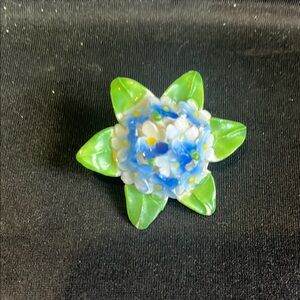 Forget Me Not porcelain brooch